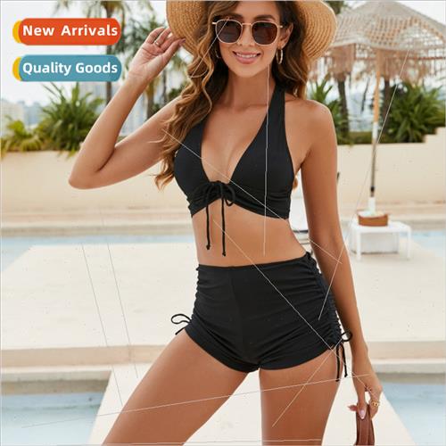 2024 New Spl Swimsu Women Europe Bikini Sexy Solid Color Con
