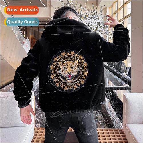 Mink velvet hooded men mink winter ferret men coat coat Hain