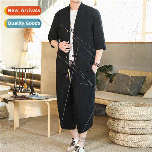 2022 spring summer new men casual su Chinese cotton linen so