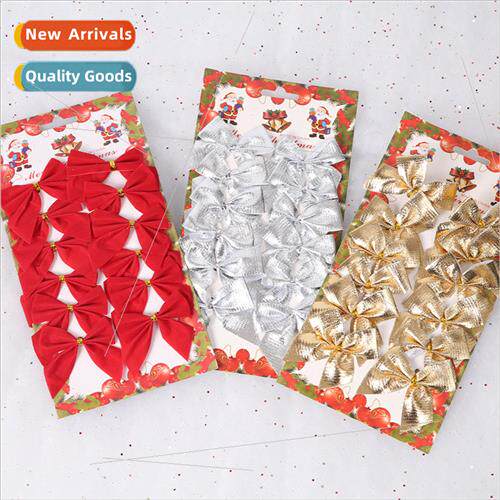 12pcs/edion Christmas decorations flocking mini gold red Chr