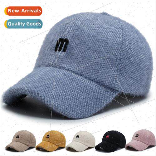 Hat female fall winter Korea  warm padded bent brim baseball