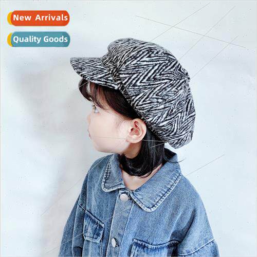 Fang Wei beret female fall winter wh black octagonal cap sub