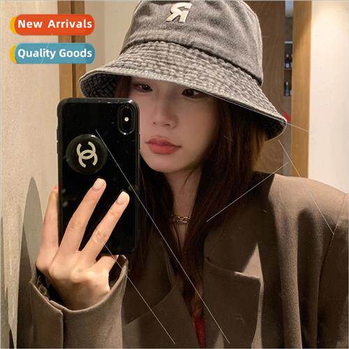 R letters washed cowboy fisherman hat female 2023 spring lei