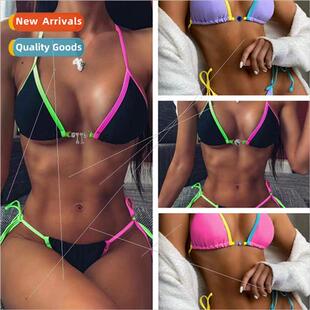 Sexy Womens New Colorblocking Swimsu Europe Bikini Spl