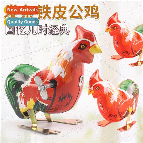 Tin rooster wind-up clockwork jumping chicken after 80 handm