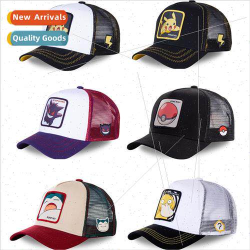New Pokémon Pikachu cartoon baseball cap sunscreen mesh emb