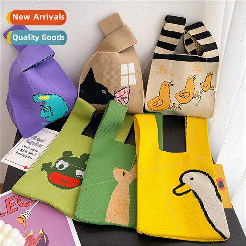 Knted bag female 2023 spring summer  Korean color collision