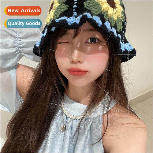 Japan retro sunflower Mori sweet hook kn pot hat female spri