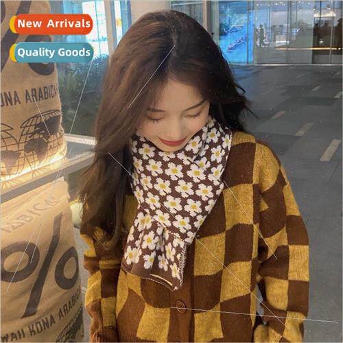 Retro Hyuna wind small fresh flowers scarf female winter Kor