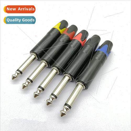New nickel-plated 5-color 6.35 plug mono soldered 6.5 large