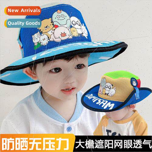 Baby hat summer net cap thin breathable fisherman hat men gi