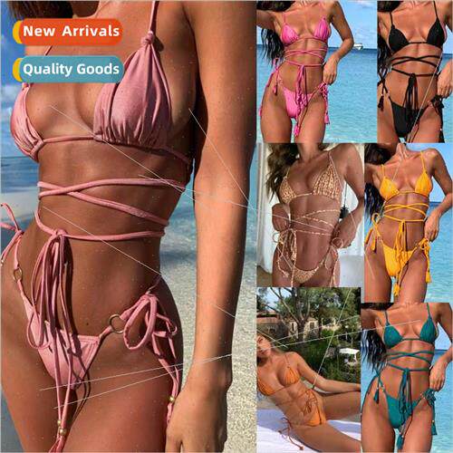 New  bikini sexy three-point swimsu sexy tie string pool swi
