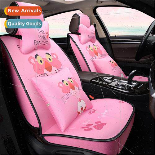 2018 new all-encompassing cartoon printing linen car seat cu