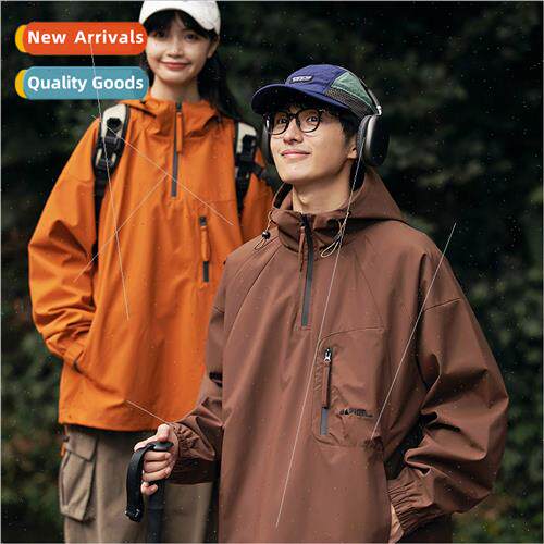 High-grade jacket men spring fall retro half-zipper loose Am