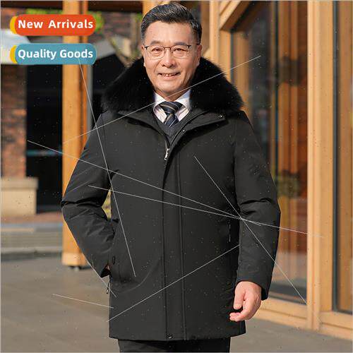 Padded thickened dad winter cotton coat jacket hair collar m