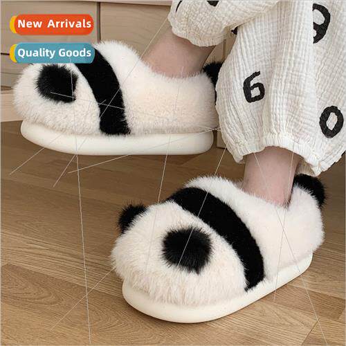Cute soft cute panda full package wh cotton slippers warm fu