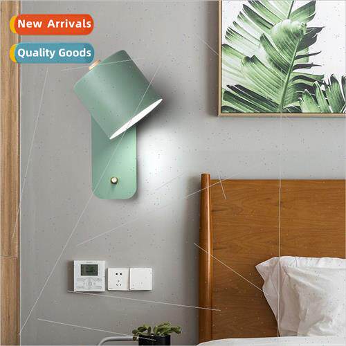 Scandinavian bedside wall lamp wh swch new bedroom room bed