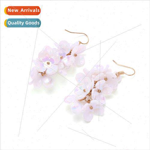 super fairy fresh whe flower earrings sweet temperament vaca