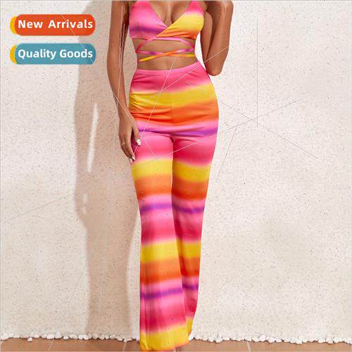 Europe fashion three-piece long su bikini gradient halo sexy