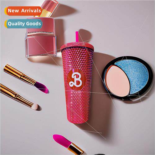 LKX New Pink Barbie Mug wh Straw Barbie Movie Peripheral Car