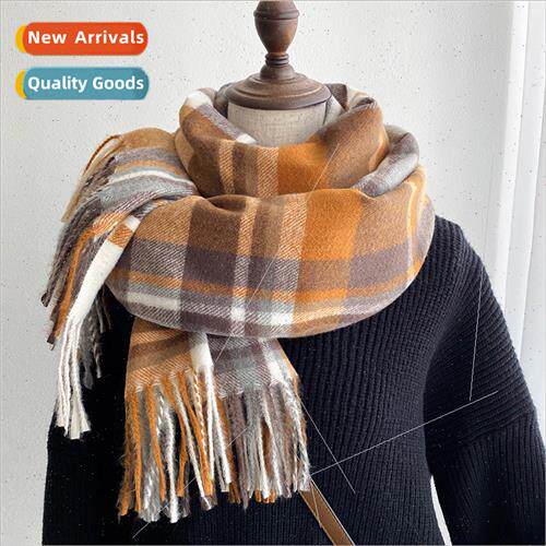 Japan small fresh plaid scarf female fall winter Korea  imat
