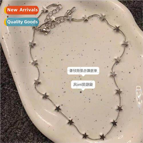 mple creative star necklace female niche collarbone chain fa