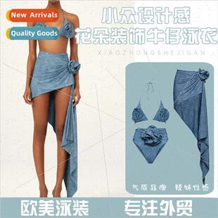 che Personalized Vintage Swimsu Sexy Bikini Blue Pure Womens