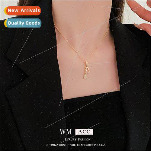 zirconia Gourd Pendant Necklace Delicate Collar Chain Neckla
