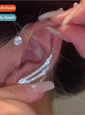 sense angel wings wings earrings set zirconia whout ear hole