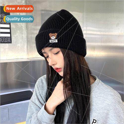 Korea  new fall winter hat female cute embroidered label bea