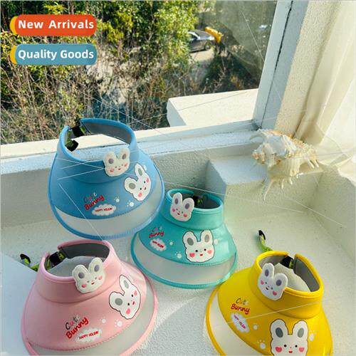 Children hat hollow top sun hat girls large brim cute cartoo