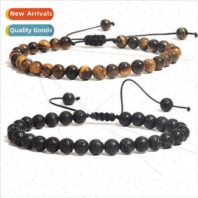 2022 new men jewelry 6MM stone beads tiger eye volcanic ston