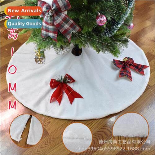 Whe Long Short Plush Christmas Tree Skirt Red Black Plaid Bl