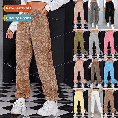2023 Women Casual Solid Color Women Long Pants Sweat Wool Pa