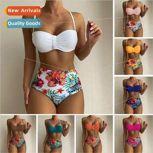 Printed New High Waist Sexy Swimwear Bikini Europe