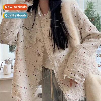 Autumn winter  2023 colorful polka dots small fragrant wind