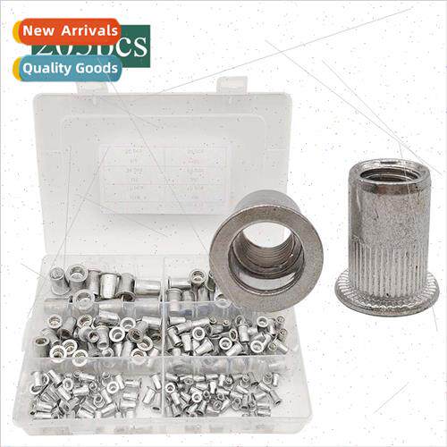 205pcs box M3-M10 aluminum alloy pull rivet nut knurled flat