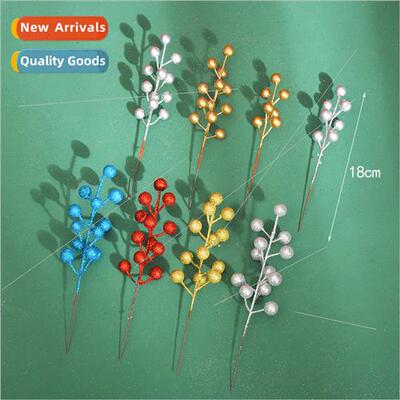 Christmas simulation gold dust fru string red fru dried flow