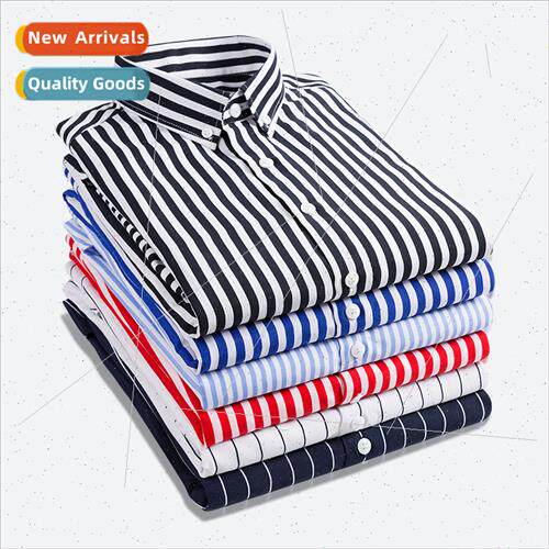 2023 spring fall new Korea  striped shirt men long-sleeved S