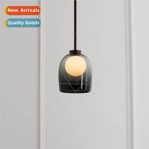 Scandinavian soot glass cream ball chandelier bedroom bedsid