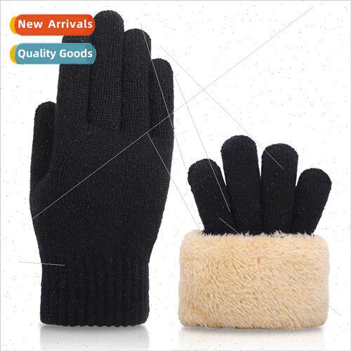 New warm touch screen knted gloves men winter thickened -sli