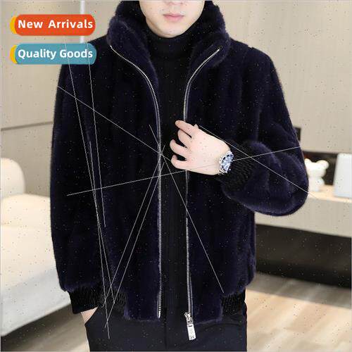 Winter thickened gold mink men coat nd fur one youth men sta