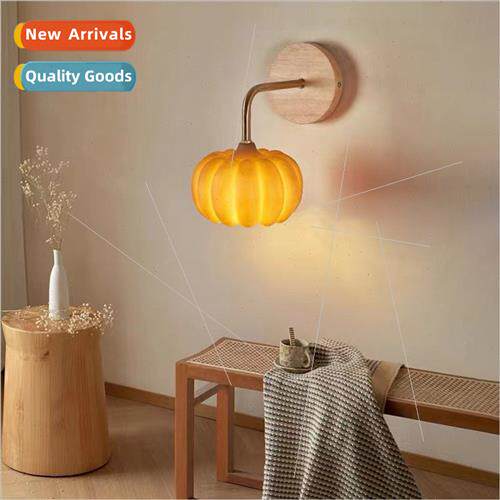 Scandinavian creative bedside pumpkin wall lamp Japan log wa