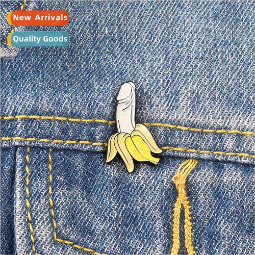 Creative banana shape fun badge fru series metal brooch deco