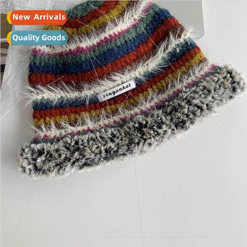 ins Japan cute sweet colorful handmade woolen cap autumn win