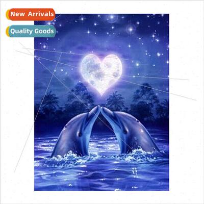 Handmade Full Stch Dolphin Love Cross Stch ving Room Bedroom