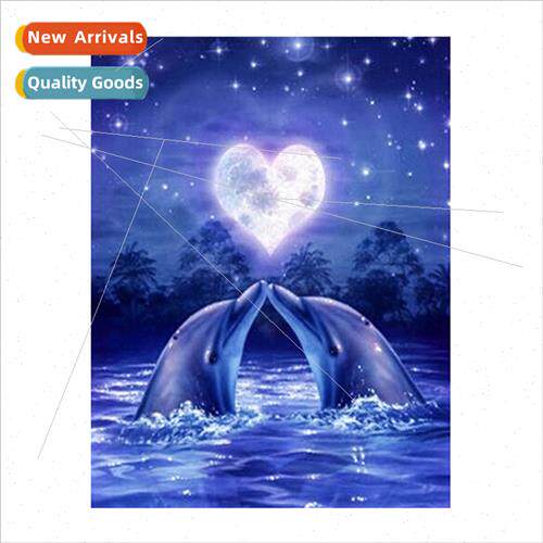 Handmade Full Stch Dolphin Love Cross Stch ving Room Bedroom