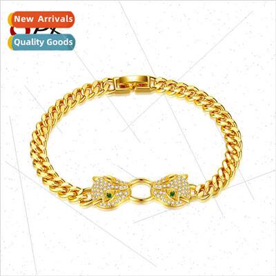 Europe Leopard Head HJewelry Hundreds Diamond Encrusted Copp