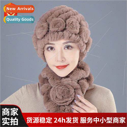 New otter rabb fur hat children fall winter outdoor warm ear