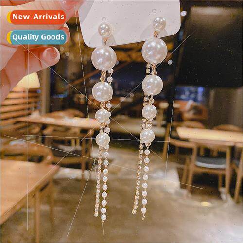 1pcs silver pin earrings tassel premium pearl earrings 2022